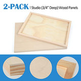 Falling in Art Unfinished Birch Wood Panels Kit for Painting, Wooden Canvas 2 Pack of 12x18 Studio 3/4" Deep, Cradle Boards for Pouring, Art, Crafts, Falling in Art