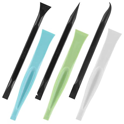 6 Pieces Non-Scratch Plastic Scraper Tool, Carbon Fiber Plastic Cleaning Scraper Tool Stiff Multipurpose Label Scraper for Remove Stickers, Oil