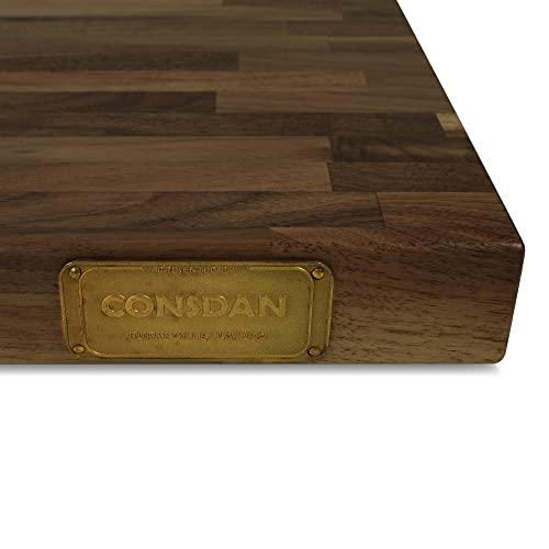 CONSDAN Butcher Block Counter Top, Walnut Solid Hardwood Countertop, Wood Slabs for Kitchen, Reversible, Both Side Polished, Prefinished with - WoodArtSupply