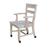International Concepts Dining Chair with Casters, Unfinished IC International Concepts