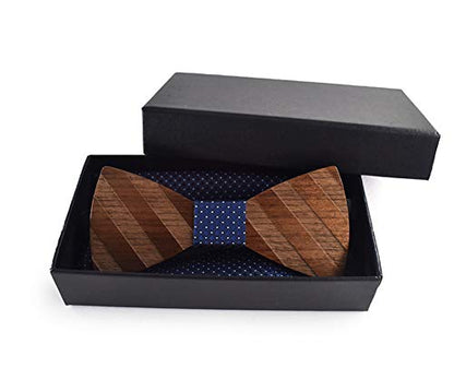 Bowtie Handmade Customized Wood Bow Tie Set Creative Wooden Nice Designer Formal Woven Cravat with Box - WoodArtSupply