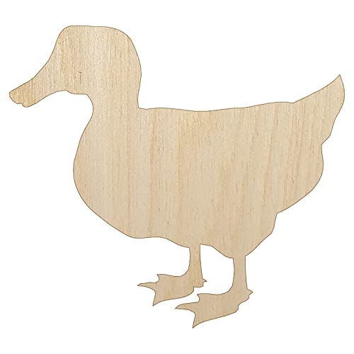 Duck Standing Mallard Solid Unfinished Wood Shape Piece Cutout for DIY Craft Projects - 1/4 Inch Thick - 4.70 Inch Size - WoodArtSupply