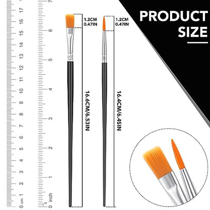 AROIC Acrylic Paint Brush Set, 200 pcs Nylon Hair Brushes for All Purpose Oil Watercolor Painting Artist Professional Kits, Black