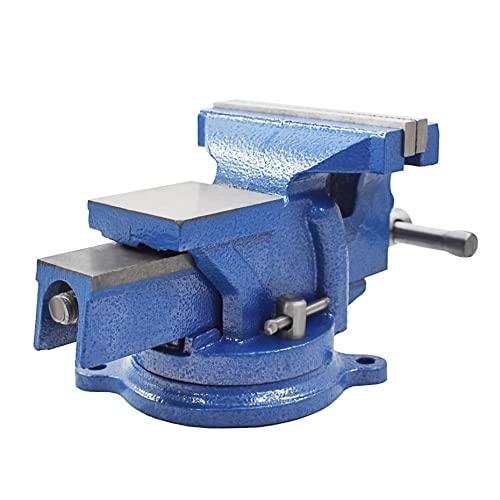 kimllier 5 Inch Heavy Duty Bench Vise with Anvil 360 Degree Swivel Locking Base Bench Clamp, Fit for Clamping Fixing Equipment Home or Industrial kimllier