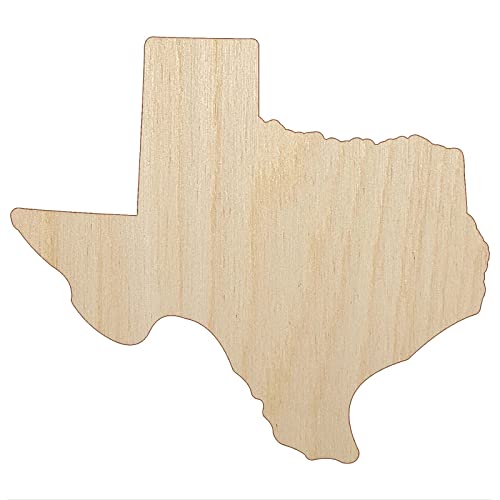 Texas State Silhouette Unfinished Wood Shape Piece Cutout for DIY Craft Projects - 1/4 Inch Thick - 6.25 Inch Size Sniggle Sloth