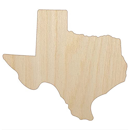 Texas State Silhouette Unfinished Wood Shape Piece Cutout for DIY Craft Projects - 1/4 Inch Thick - 6.25 Inch Size