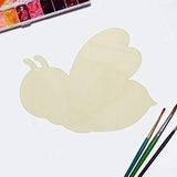 JANOU 6pcs Bee Shaped Wood DIY Craft Cutouts Honeybee Unfinished Wooden Blank Wood Embellishments Ornaments for Baby Shower Birthday Christmas Party JANOU