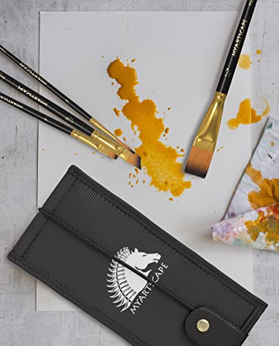 MyArtscape Supplies Paint Set - Gouache 12 x 12ml Paint Tubes with Pocket Paint Brush Set - 7 Artists' Paintbrushes - Set 1 MyArtscape