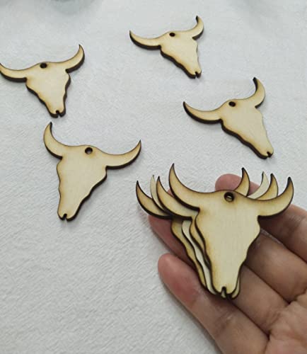 30pcs of Wood Cow Earring Blanks, DIY Earrings Blanks, Wood Cow Tag Blanks DIY Craft Blanks (2'') - WoodArtSupply