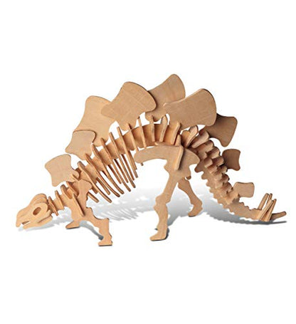 Puzzled 3D Puzzle Stegosaurus Dinosaur Wood Craft Construction Model Kit Fun & Educational DIY Wooden Dino Toy Assemble Model Unfinished Craft Hobby