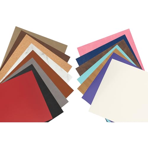 Leather Sheets for Laser Engraving with Adhesive Backing, Laserable Leatherette 12" x 18", Glowforge FSL Supplies and Materials (Rawhide/Black) AMERICAN PERSONALIZED