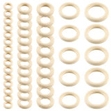 Suiwotin 50pcs 5 Sizes Natural Wood Rings, Unfinished Solid Wooden Hoops, Smooth Wooden Rings for Craft, Jewelry Making, DIY Pendant Connectors suiwotin