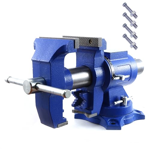 Multipurpose 360-Degree Heavy Duty Bench Vise Rotation Clamp on Vise with Swivel Base and Head, Pipe Vise Bench Vises with Anvil for Clamping Fixing - WoodArtSupply