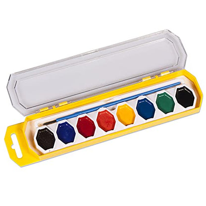 Cra-Z-art Washable Watercolors with Brush, 8 Colors, 1 Tray (10651)