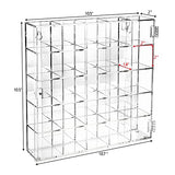 Ikee Design Mountable 25 Compartments Acrylic Display Case Cabinet Stand with Mirrored Back - Display Shelves for Collectibles, Gemstone and Figures, Ikee Design