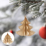 ABOOFAN 6 Pcs Christmas Wooden Ornaments 3D Xmas Tree Shaped Unfinished Wood Cutouts Christmas Tree Hanging Decor for Xmas Tree Holiday Wedding Party ABOOFAN