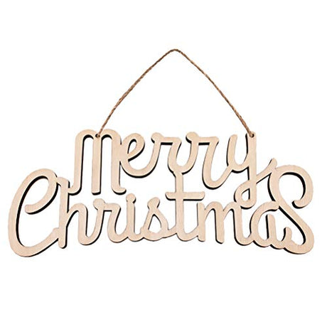 SUPVOX Merry Christmas Wooden Cutout Letter Plaque Hanging Signs Home Decoration SUPVOX