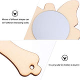 Beaupretty 15pcs Small Wooden Mirror Kids Toys Mirrors Vanity Mirror Single Side Hand Mirror Kids Art Painting Toy Travel Makeup Mirror Unfinished Beaupretty