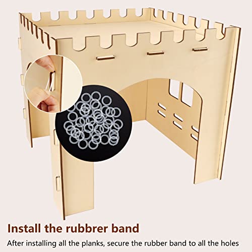 Woiworco Extra Large Rabbit Hideout, Wooden Rabbit Castle Bunny Spacious Breathable Hideouts for Indoor Bunnies, Hamsters and Guinea Pigs Hut to Hide Woiworco