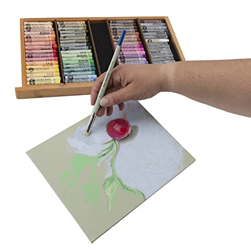 Creative Mark Pastel Smoothies - Paintbrush for Pastel Blending Bristle & Nylon Hair for Blending on Rough Surfaces Short Handle Lacquered Wood Creative Mark