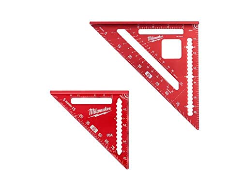 Milwaukee 7 in. Rafter Square Easy to Read MLSQ070 & MILW 4-1/2" Trim Square (MLSQ070-MLSQ040) Milwaukee