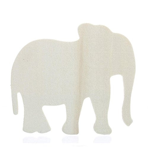 Pack of 24 Unfinished Wood Elephant Cutouts by Factory Direct Craft - Blank Wooden Elephant Shapes to Turn into Wildlife Zoo Animals, African or Factory Direct Craft
