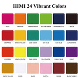 HIMI Gouache Paint Set 24 Vibrant Colors Non Toxic Paints Jelly Cup Design with Palette Paint Brushes Portable for Artist Canvas Painting Watercolor INK LAB