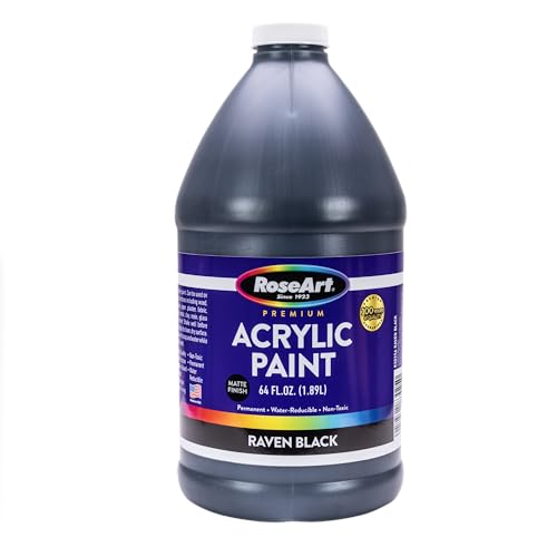 RoseArt Acrylic Paint Raven Black 64 oz. - WoodArtSupply