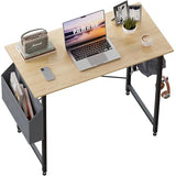 Pamray 32 Inch Computer Desk for Small Spaces with Storage Bag, Home Office Work Desk with Headphone Hook, Small Office Desk Study Writing Table Pamray