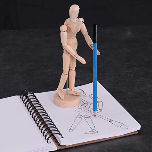 US Art Supply® Wood 8" Male - Artist Drawing Manikin Articulated Mannequin with Base and Flexible Body - Perfect for Drawing The Human Figure (8" US Art Supply
