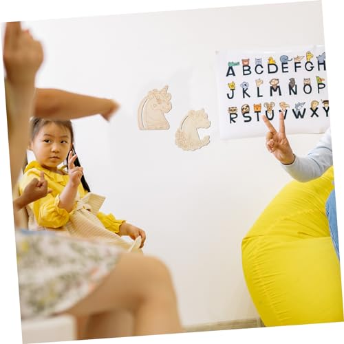 Vaguelly 12pcs Unicorn Chips Wooden Unicorn Slices Graffiti Wooden Slices Wood Plaque Wood Unicorn Crafts Nativity Ornaments Wooden Unicorn Shaped Vaguelly