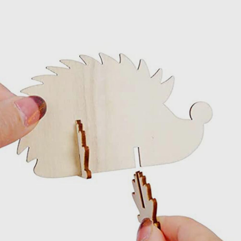 Abaodam Unfinished Wood Hedgehog Cutouts DIY Blank Woodland Forest Animal Wood Slices for Christmas Party Favor Supplies Gifts Abaodam