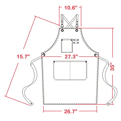 carrotez Adjustable Over sized Plus Size Canvas Apron with Pockets Men and Women Aprons - WoodArtSupply