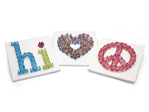 Craft-tastic – String Art – Craft Kit Makes 3 Large Canvases – Peace Sign Edition, Model Number: CTE40 Craft-tastic