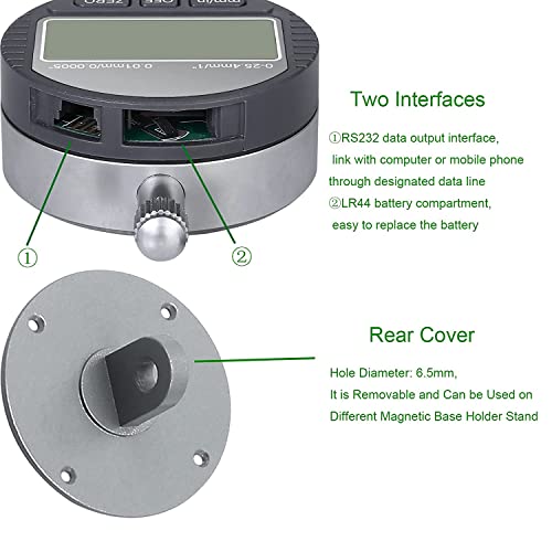 HDLNKAK Table Saw Digital Dial Indicator Gauge, for Aligning and Calibrating Work Shop Machinery Like Table Saws, Band Saws and Drill Presses HDLNKAK