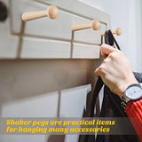 Wooden Shaker Peg Wood Screw-on Shaker Pegs 2.9 Inch Long Unfinished Wood Shaker Racks for Hanging Clothes Hats Towel and More DIY Paint Color (10 Jetec