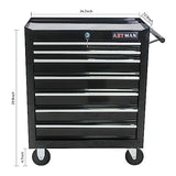 EliteZ 7-Drawer Rolling Tool Box, Tool Chest with Wheels and Locking System,High Capacity Tool Storage Cabinet Organizer (Black) EliteZ