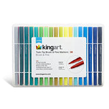 KINGART STUDIO Dual Tip Brush Pen Art Markers with Fineliner, Unqiue Colors, Set of 36 KINGART