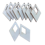 NUO RUI Unfinished Wood Hollow Diamond Shape Earring Blanks Laser Cut Wooden Jewelry Accessories 25 Pieces NUO RUI