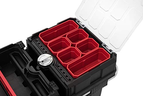 Keter - 241008 Masterloader Resin Rolling Tool Box with Locking System and Removable Bins – Perfect Organization and Storage Chest for Power Drill, Keter