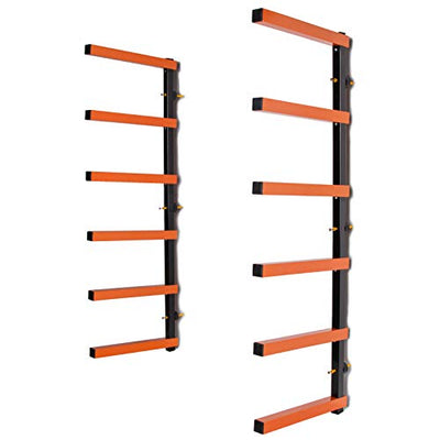 KUAFU 6-Level Lumber Storage Rack Wall Mounted Wood Organizer for Indoor Outdoor Wood Storage System 1 Pac