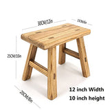 ANQILEE Handmade Solid Wood Stool Milking Stool 10" Height Wooden Step Stool Simple Wooden Viking Stool (12" Long 6" Wide) ANQILEE