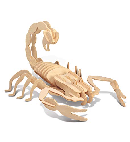 Puzzled 3D Puzzle Scorpion Wood Craft Construction Model Kit, Fun & Educational Animal DIY Wooden Toy Assemble Model Unfinished Crafting Hobby Puzzle - WoodArtSupply