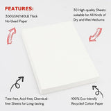 Watercolor Paper Bulk 140lb/300gsm 5x7 inches 30 Sheets Painting Paper Art Supplies for Adults Sketch Pad Water Color Paper Mixed Media Sketchbook OALCQ