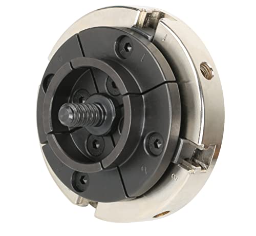 VINWOX SCR4-4NV-SET 4” Wood Lathe Scroll Chuck Set, 4-Jaw Self-Centering Chuck Set, with Nickle electric Coating Chuck Body & 1"x8TPI thread & VINWOX