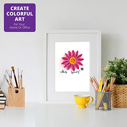 MY CREATIVE CAMP Beginner's Quilling Kit - DIY Craft Kit for Kids and Adults - 10 Projects with Instructions, Storage Box, Gem Stickers, Tools, MY CREATIVE CAMP