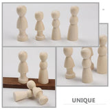 Operitacx 10pcs Unfinished Wood Peg Dolls Little Wooden Peg People Decorative Wood Doll DIY Painting Dolls for Peg People Crafts and Small World Play Operitacx