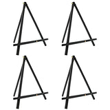 U.S. Art Supply 12" High Black Wood Display Stand A-Frame Artist Easel (Pack of 4) - Adjustable Wooden Tripod Tabletop Holder Stand for Canvas, US Art Supply