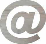 at @ Wooden Craft 6" Shape, Unfinished Wood Symbol Wall Cutout NEXTCraft