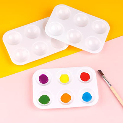 8 PCS White Plastic Paint Tray Palettes, Watercolor Palette Painting Tray for Painting Party, DIY Craft and Art Painting